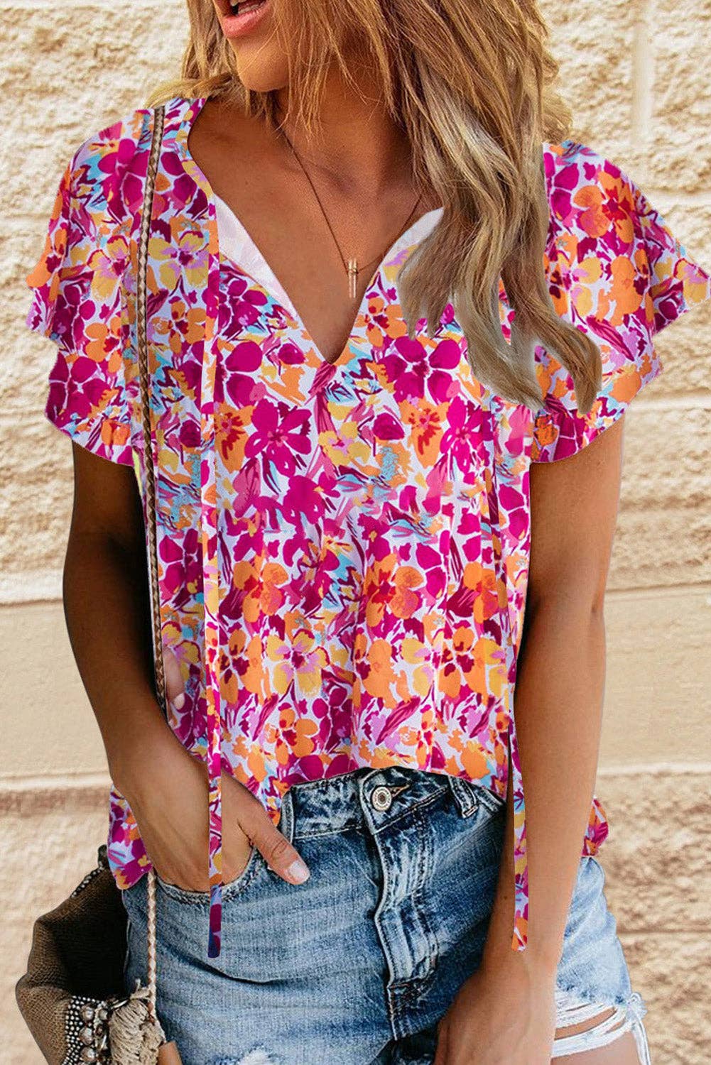 Flutter Sleeves Floral Top