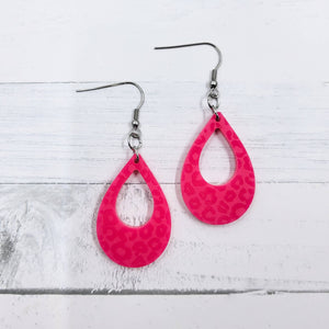 Matte Pink Leopard Earrings