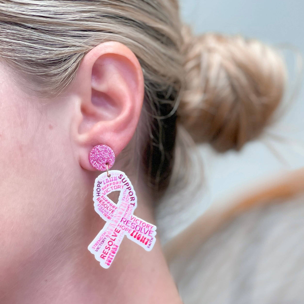 Breast Cancer Ribbon Dangle